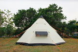 4M Glamptex 400 - 8-person teepee tent, pyramid tent, Zipped in ground sheet, canopy awning