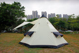 5M Glamptex 500 - 10-person teepee tent, pyramid tent, Zipped in ground sheet, canopy awning
