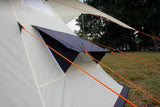 4M Glamptex 400 - 8-person teepee tent, pyramid tent, Zipped in ground sheet, canopy awning