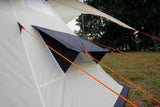 5M Glamptex 500 - 10-person teepee tent, pyramid tent, Zipped in ground sheet, canopy awning