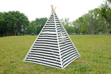 Canvas Teepee Tent for Kids Tipi Tent teepee tent, 2 Child Indian TP Wigwam, Black and White