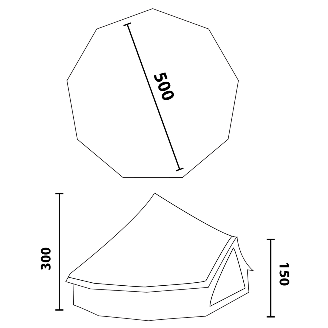 5m bell tent 10T Mojave 500, 10-person pyramid round tent, SIG - Bell tents