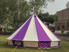 5m Metre GlampTex PC 500 - Ultimate Purple and Cream Bell tent with Zipped-in- Groundsheet Waterproof