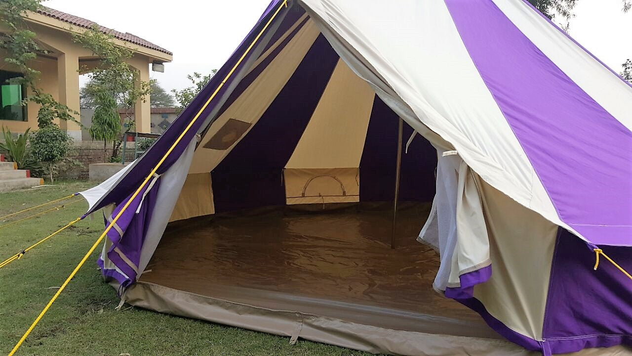 5m Metre GlampTex PC 500 Ultimate Purple and Cream Bell tent