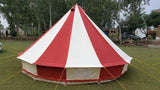 4m Metre GlampTex RC 400 - Ultimate Red and Cream Bell tent with Zipped-in- Groundsheet Waterproof - Bell tents