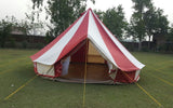 4m Metre GlampTex RC 400 - Ultimate Red and Cream Bell tent with Zipped-in- Groundsheet Waterproof - Bell tents
