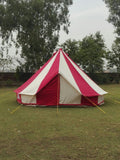 4m Metre GlampTex RC 400 - Ultimate Red and Cream Bell tent with Zipped-in- Groundsheet Waterproof - Bell tents