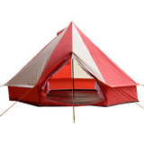 5m Bell tent 10-person pyramid round with zipped in ground sheet Red and white