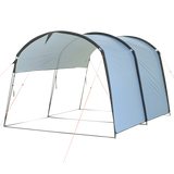 10T Addison - Tunnel-shaped gazebo 292x254x197cm, windand weather-proof, blue - Bell tents